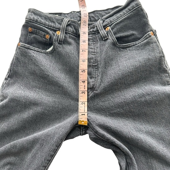 LEVI’S Washed Black 501’s Button Fly Straight Leg Jeans 36200-0014 Crop W24 L26 - Picture 14 of 15